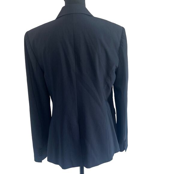 Ann Taylor Pinstriped Wool Blend Suit Blazer Jacket  Size 8 - Picture 4 of 8